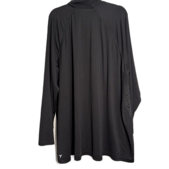 Old Navy Active Plus 4x Black Grey Patterned Thin 1/4 Zip Jacket - Picture 2 of 8